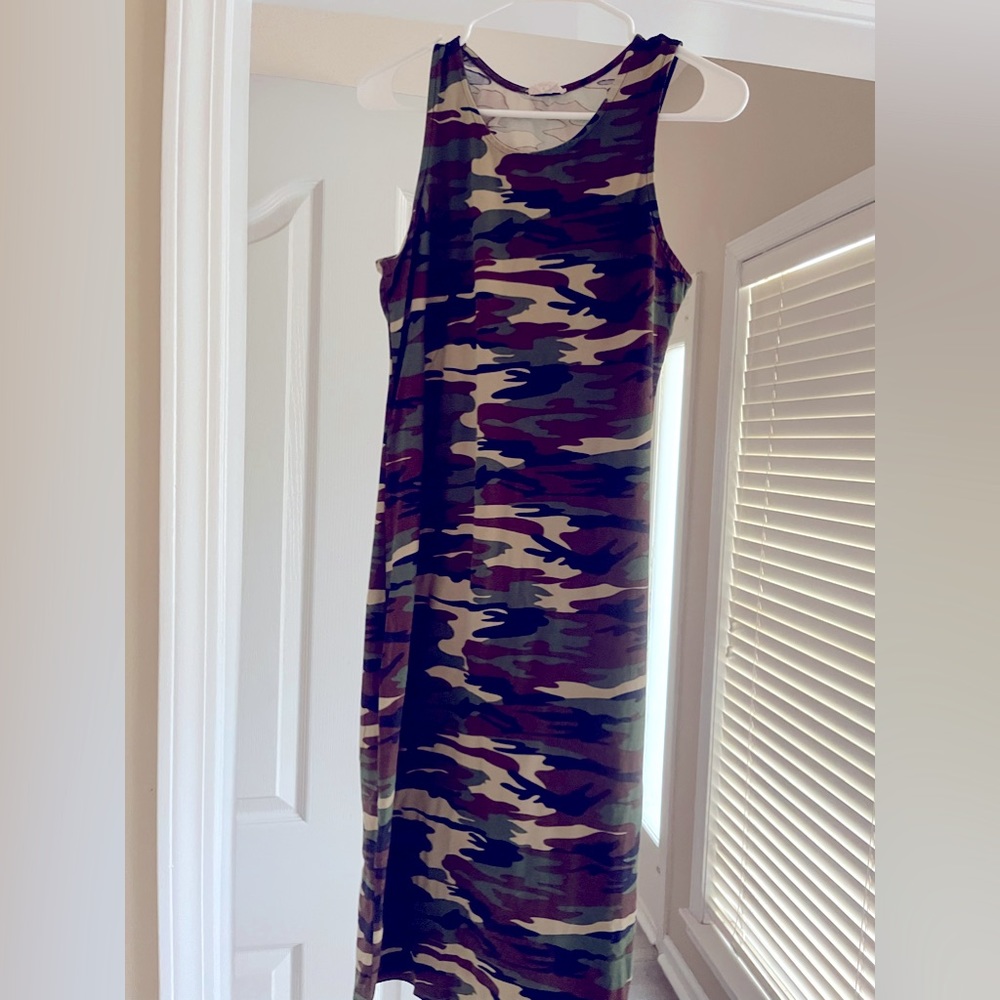 Camo bodycon fitted dress